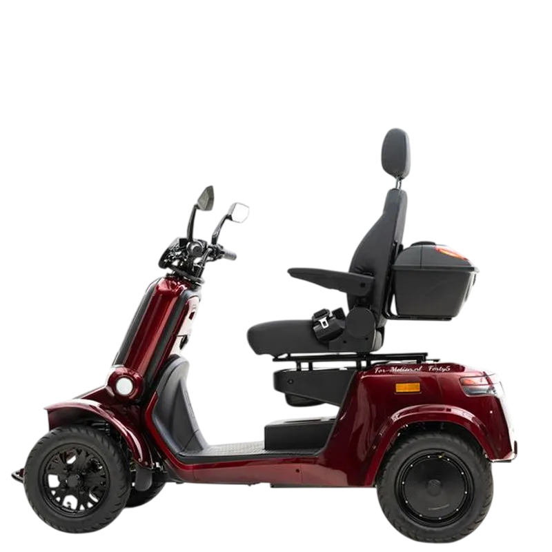 For Motion Forty-5, a blue four-wheel mobility scooter